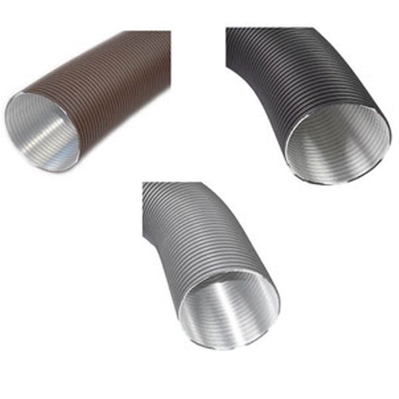 Alu-Flexrohr (Durchmesser: 100 mm, Verstellbar: 50 mm - 150 mm, Aluminium,  Schwarz)